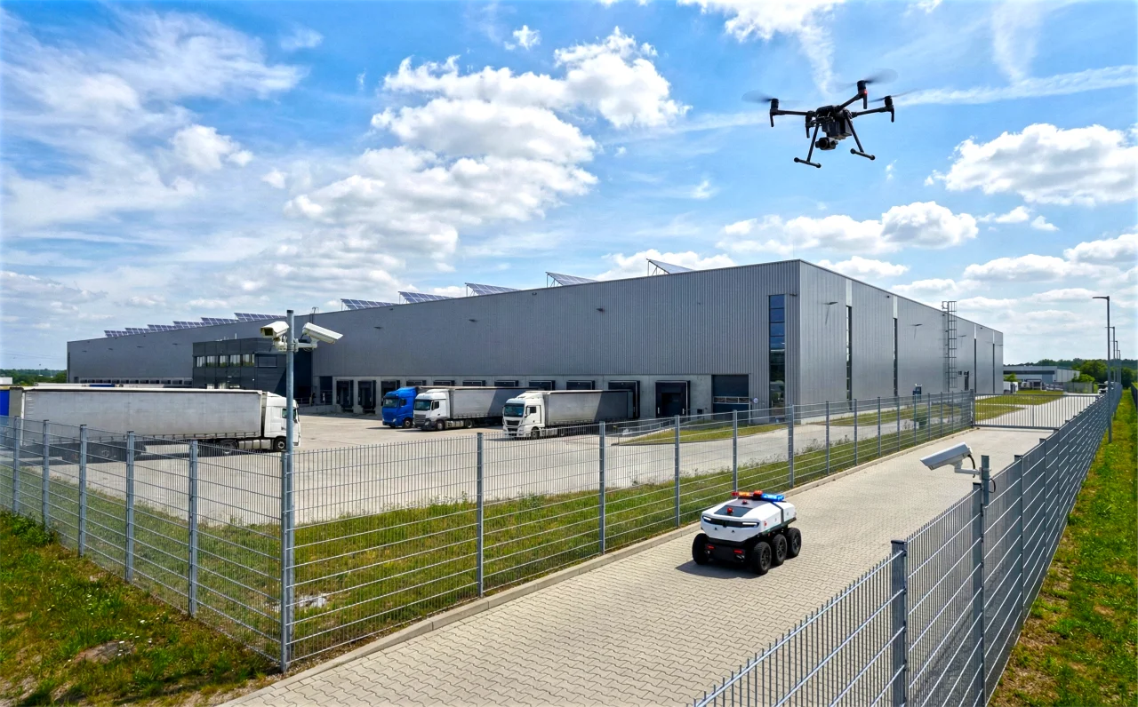 Sicherheitslösung für Industrieanlagen – Perimeterschutz mit Drohnen und Robotern
