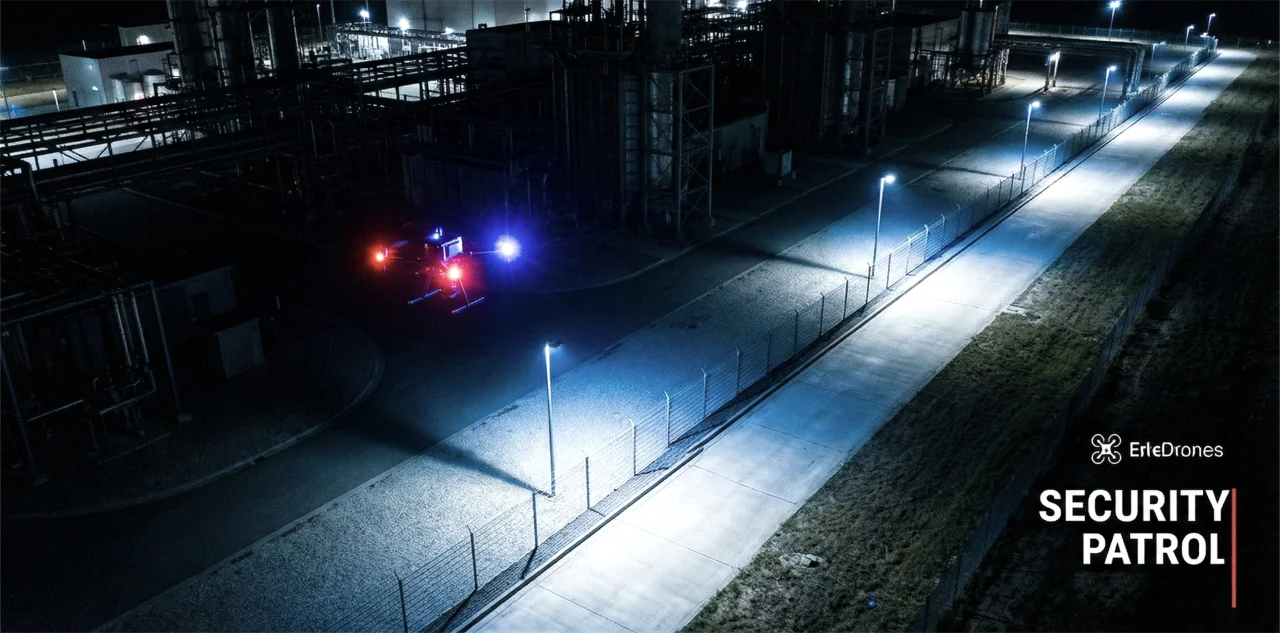 Security Drohne Nacht KI-Überwachung